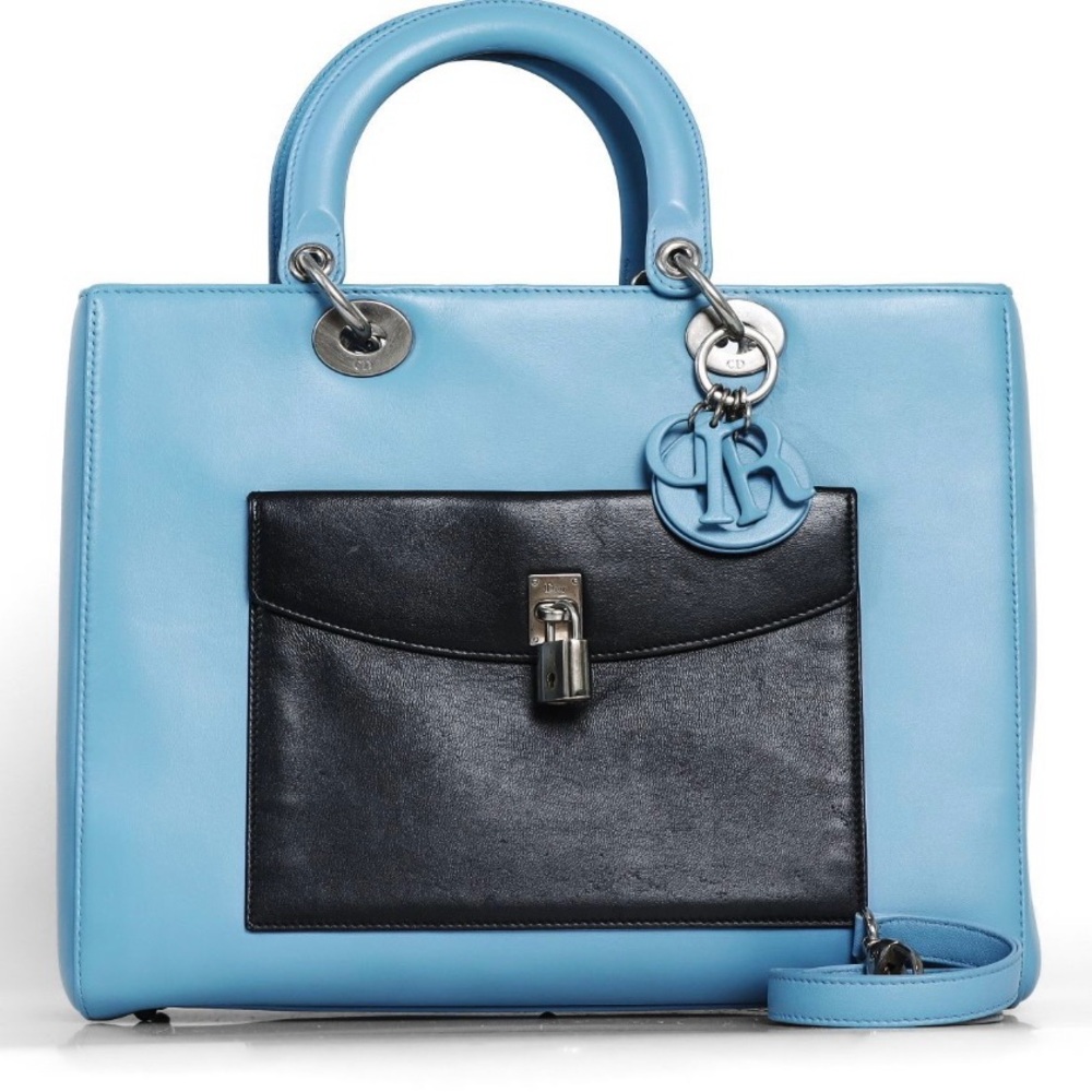 Dior Diorissima Blue Tricolor Top handle and Shoulder Large Size Bag